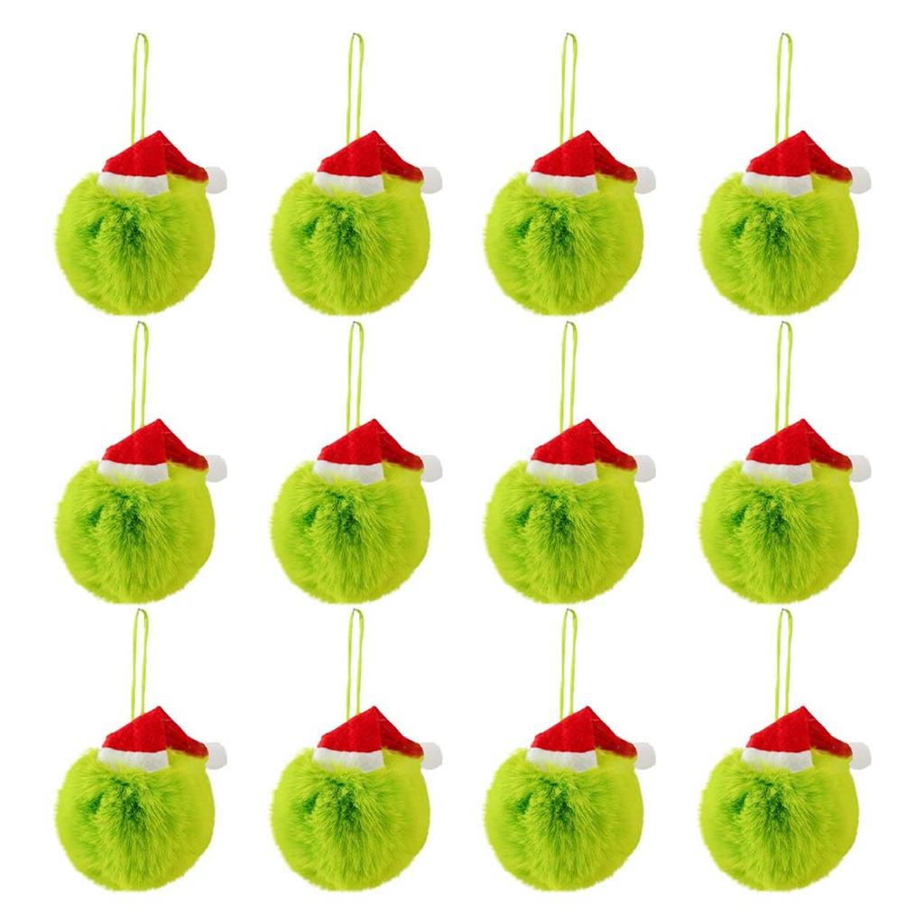 Christmas Rolling Ball Pendant: Fluorescent Green Faux Balls