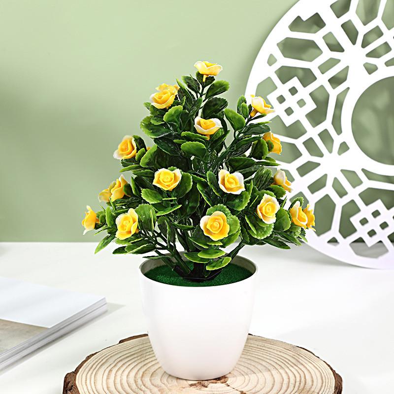Hibiscus Flower Simulation 25pcs Round Small Potted Plants For Coffee Table Decoration And Photography