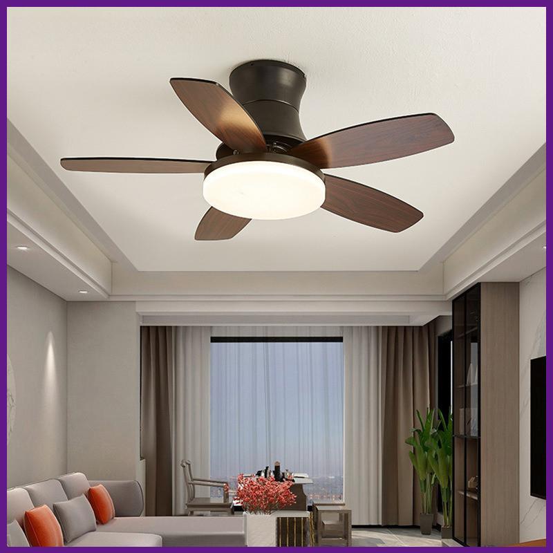 36/42/48 Full Spectrum Solid Wood Ceiling Fan Lamps Bedroom Mute LED Ceiling Fan Inch Electric Ceiling Fan Light