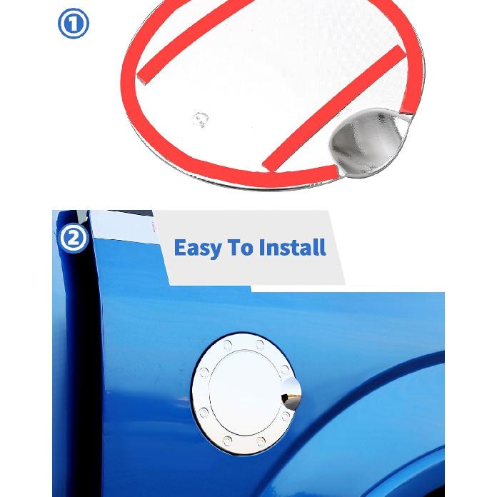 Fit For 2015- Ford F-150 Fuel Gas Filler Tank Door Cap Cover, Gas Tank Cap Fuel Filler Door Cover Trim Exterior Accessories,Chrome