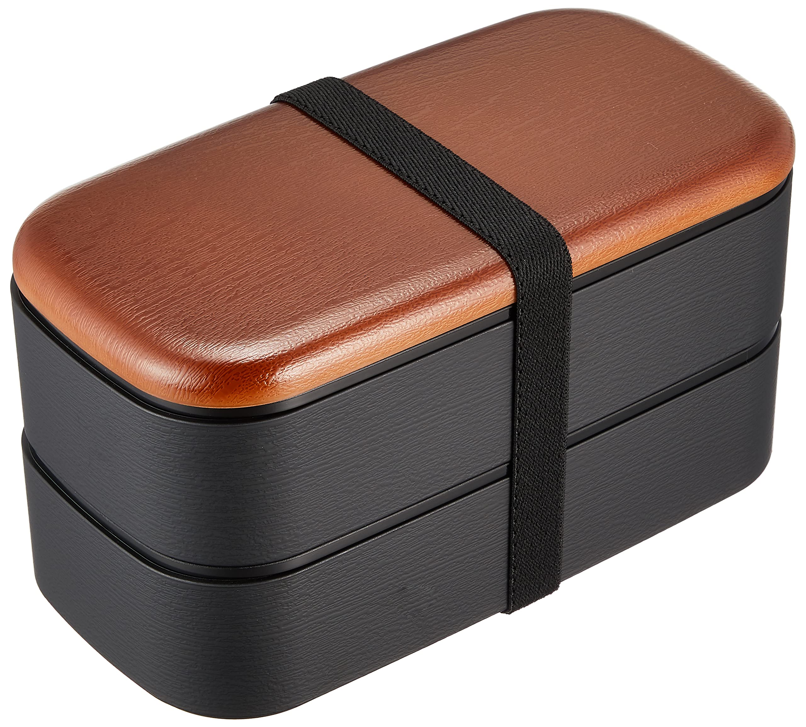 

Yamanaka Lacquerware Natural Wood Grain Men s Square Lunch Box, Black & Brown, M17063-4