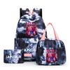 3Pcs/set Cartoon Demon Hunters Printed Backpack with Lunch Bag Pencil Case for Teenager Girl Boy Large Capacity Waterproof Bookbag Gift Mochila