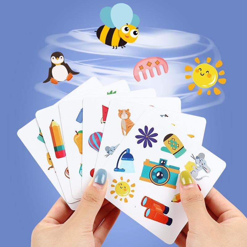 Children's Crazy Flip Card Game Animal Memory Matching Cards Game for Kids Logic Thinking Brain Training Family Interactive Fun