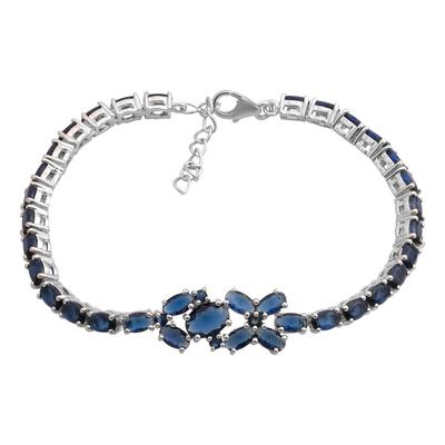 Pulsera de plata con zafiro nano 5,738 ct, peso del artículo 10,01 gr (2197218)