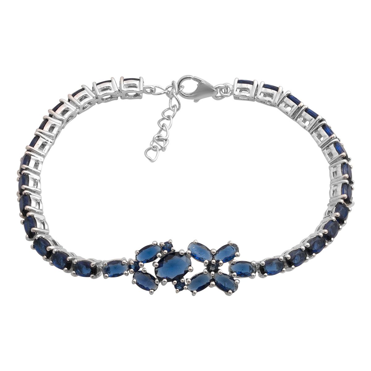 

Silver bracelet with nano sapphire 5.738ct, item weight 10.01 g (2197218) 17-20cm синій