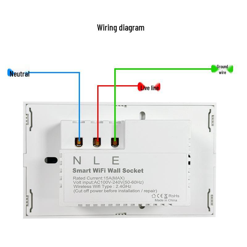 Graffiti Smart WiFi Socket with Power Stats, Tempered Glass Panel, Thai & Vietnamese Standard, Alexa Compatible
