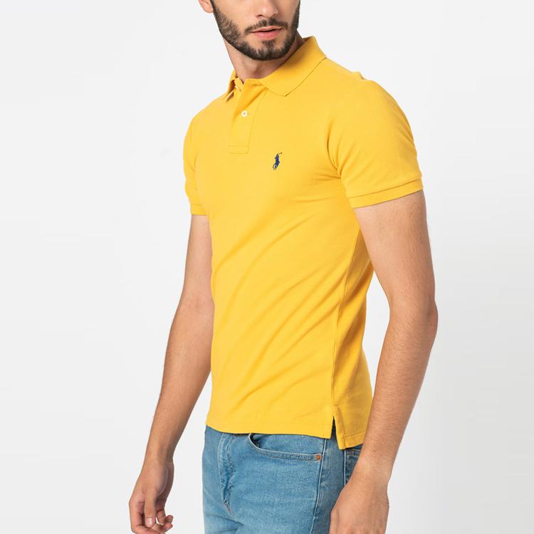Polo Ralph Lauren Logo Ensfarget Kortermet Poloskjorte Herre topper Gul 710536856-297