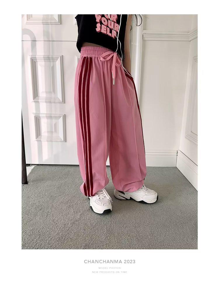 2023 Girls' Stylish Korean Loose Fit Sweatpants - Spring/Autumn Sportswear for Big Kids