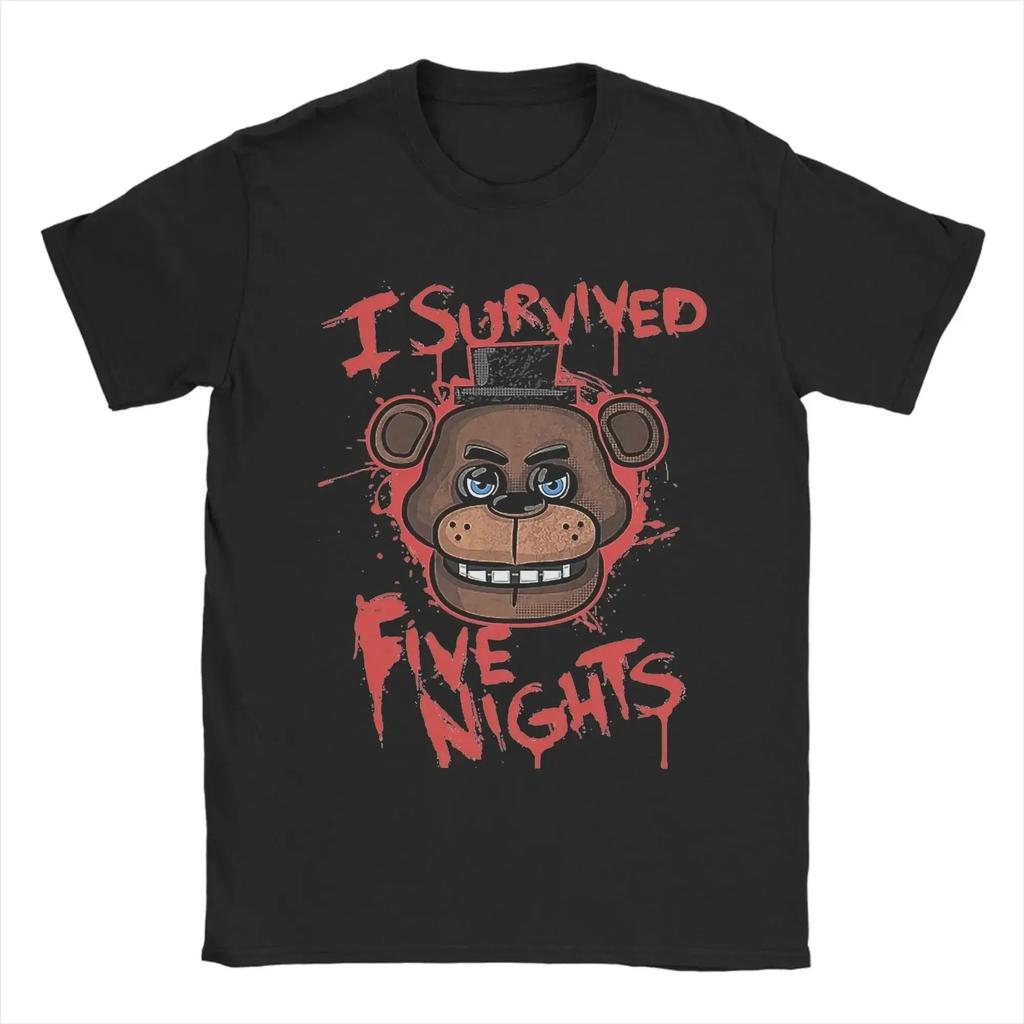 Heta Spel Topp Fem Nätter Hos Freddy Freddy Fazbears Pizzeria T-shirt Vintage Trendig Kortärmad Unisex