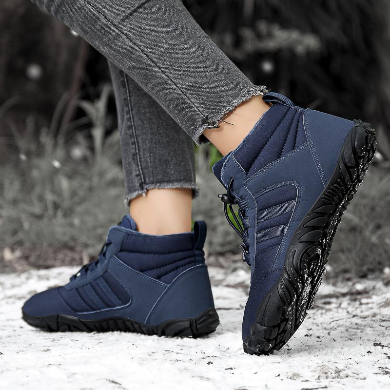Warm Snow Boots Plush Cotton Shoes Non-slip Winter Outdoor Sneakers Ankle Boots Barefoot Walking Hiking Sports Shoes
