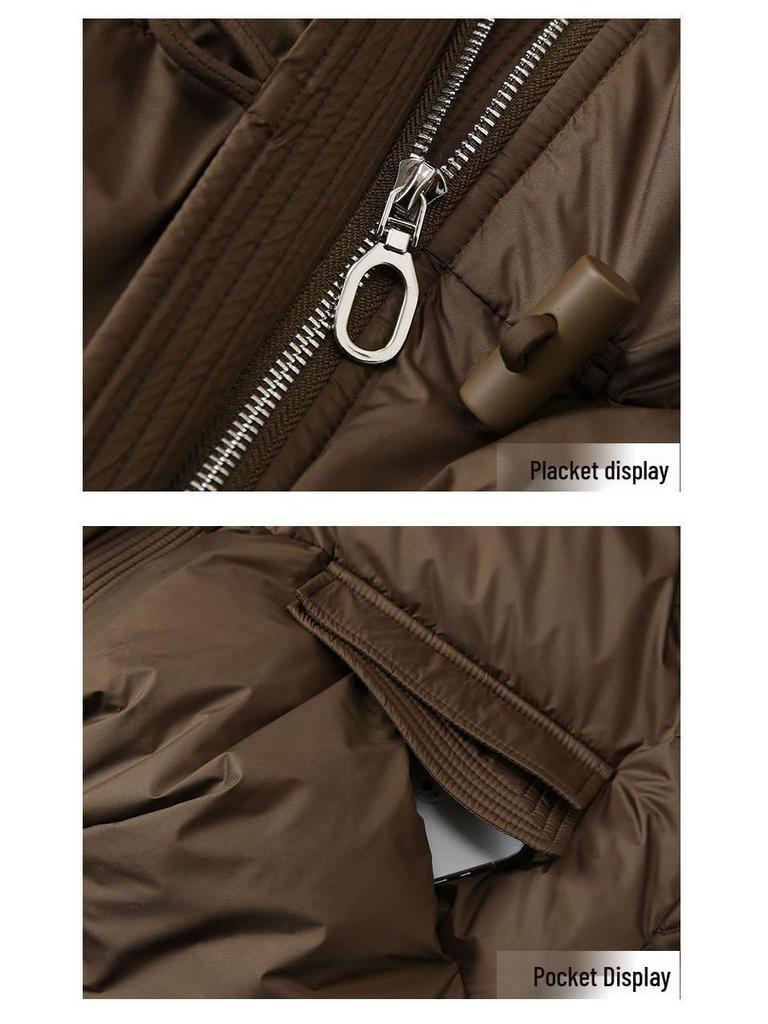 Abnehmbarer Pelzkragen Winter Daunenjacke - Warmer, verdickter Weißenten-Daunenmantel für das neue Jahr