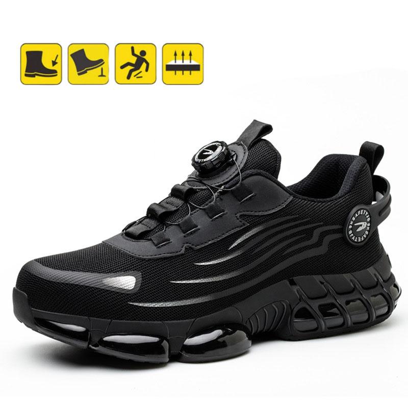 

Защитные ботинки мужские рабочие кроссовки неразрушаемая обувь защитные ботинки со стальным носком противоударные противопрокольные рабочие защитные ботинки большого размера 36 чёрный