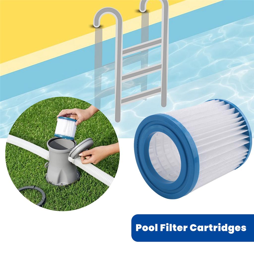 BHBL 2 Stück Poolfilterkartuschen Typ H Ersatz-Poolfilter für Poolfilterpumpe Reiniger