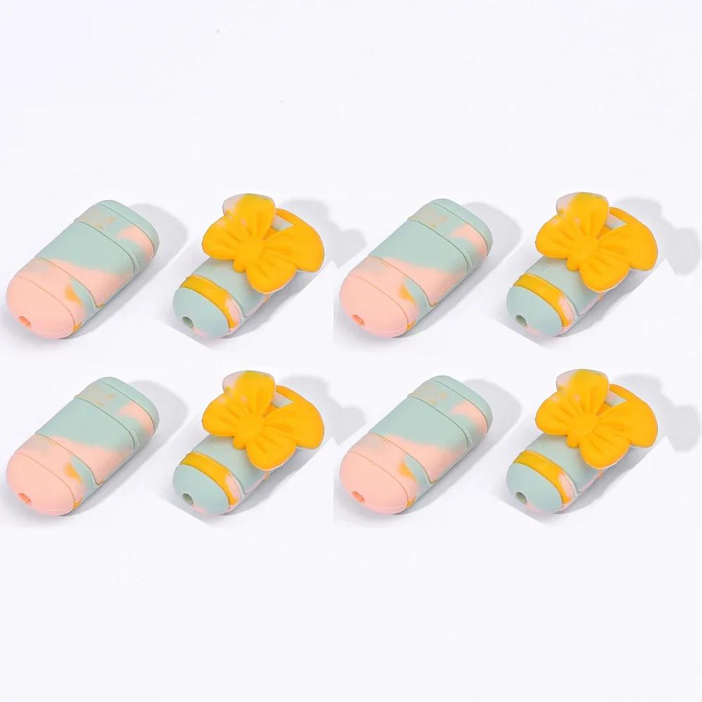 Silicone Bowknot Data Cable Protectors Wire Winder Saver for Micro USB Type C Android Cellphone USB C Charger Cord Cover Wrap