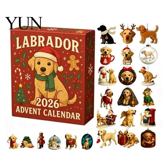 Acrylic Christmas Blind Box 2026 Advent Calendar, 24-Day 2D Ornament Set with Tree Hanging Decor Animal Figures, Decor, Holiday Gift for Kids