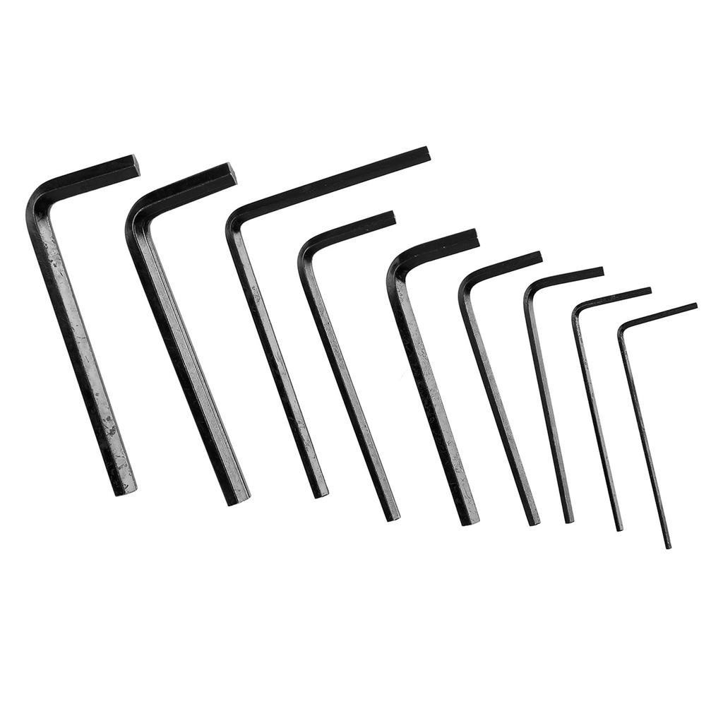 9Pcs Guitar Hex Wrench Metal Hex Key Flat End Instrument Accessory for Repair Maintenance