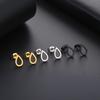 Geometric Stud Earrings Women Stainless Steel Round Square Oval Hexagon Star Triangle Rectangle Trend Jewelry Gifts