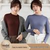 Women's Modal High Neck Long Sleeve T-Shirt - Korean Style, Loose Fit, Plus Size, Ideal for Autumn/Winter.