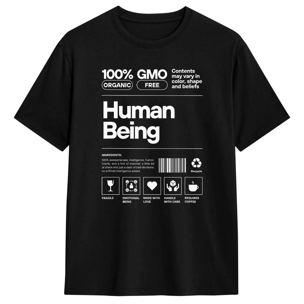 Huunisex Being 100 Organic Tshirt Summer Trendy Cool Tshirts 100 Cotton Round Neck Plus Size Tees Shortsleeve Aesthetic Tops