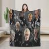 Dracor Malfoye Knitted Blanket Cartoon Tom Felton  Flannel Throw Blankets Home Couch Printed Lightweight Bedspreads