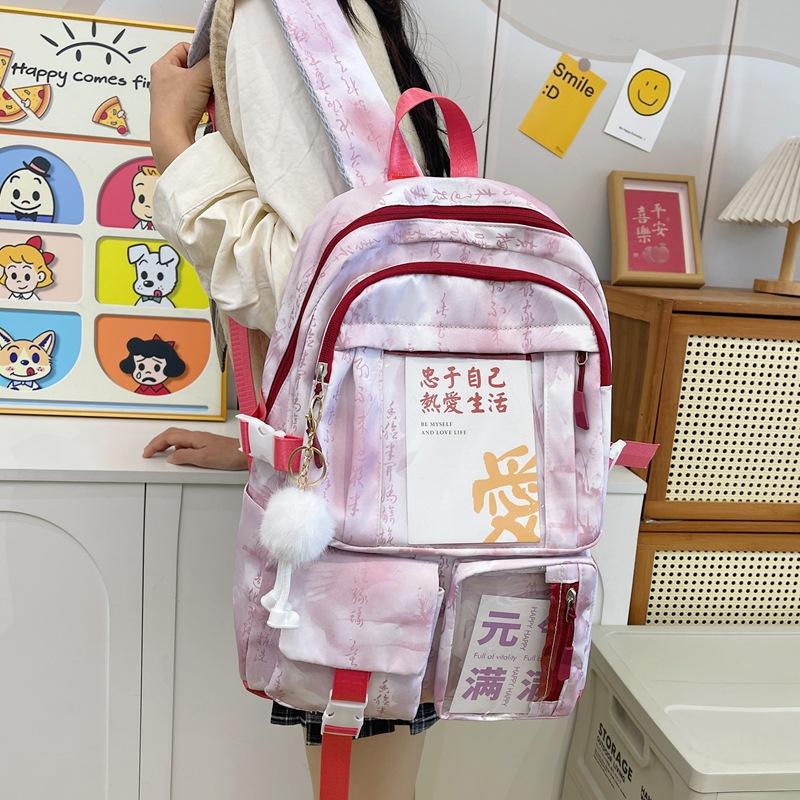 Schoolbag Chinese Style Printed Backpack Junior High School Student Antique Style Student Schoolbag Elementary School Student High Value Pain Bag