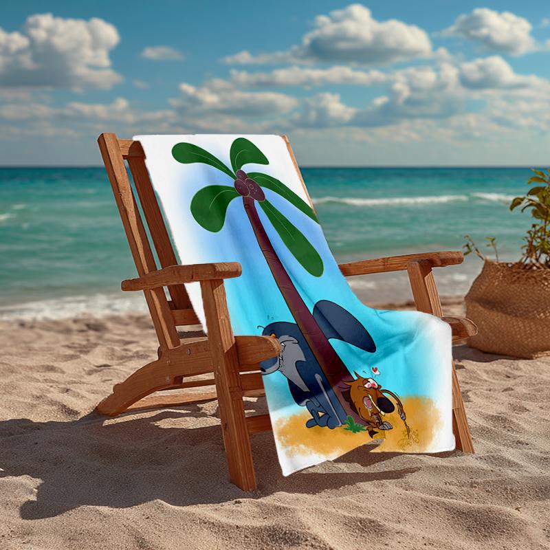 Ultra-Soft Beach Towel with Zig & Sharko Theme,Ideal for Pool - Camping, Diving - Perfect Travel Essential, Vibrant Beach Towel.