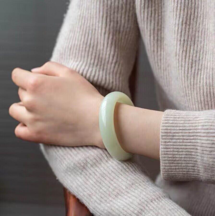 Xinjiang Hetian Jade High Imitation Outer Mongolian Qing White Jade Bangle Bracelet