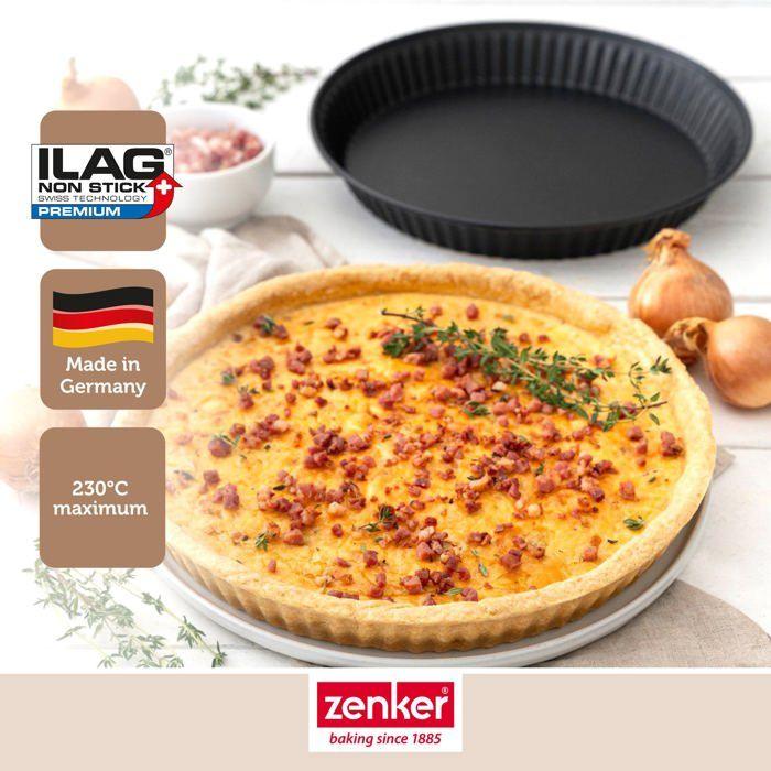Moule à quiche - zenker - 30 cm - acier inoxydable - antiadhésif - noir