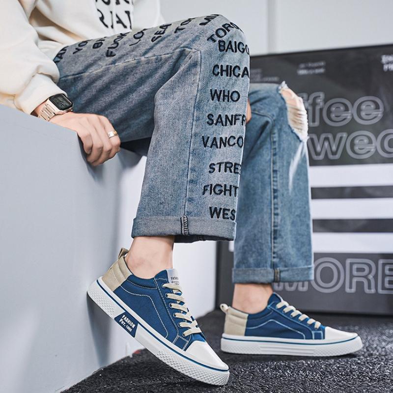 37-48 Size Men's Canvas Shoes Outdoor Fashion Skateboard Shoes Low-top Comfortable Non-slip Wear-resistant Casual Sneakers 2025