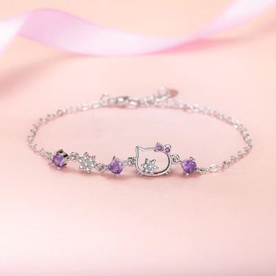 Korean Version of Sweet and Cute Cat Bracelet Women's Niche Design High-end Fashion Simple Jewelry