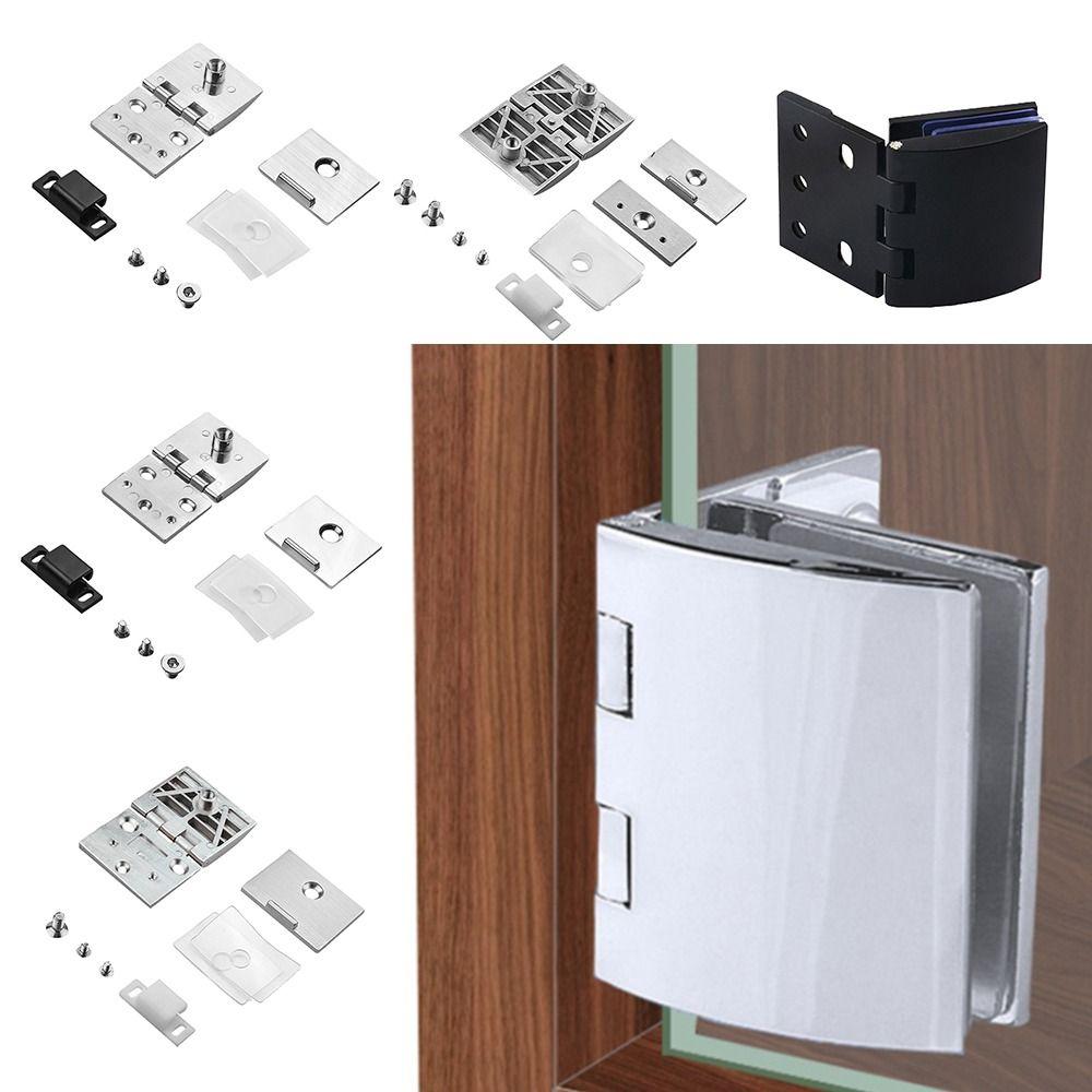 Brushed Nickel Glass Door Hinge Embedded Gate Hinges Accessories Cabinet  Door Hinge