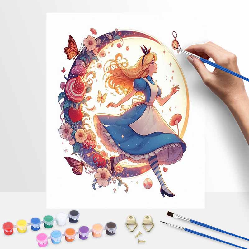 Disney Alice in Wonderland oil painting art painting kit handmade diy gift home decoration wall art creative craft hobby projects decor