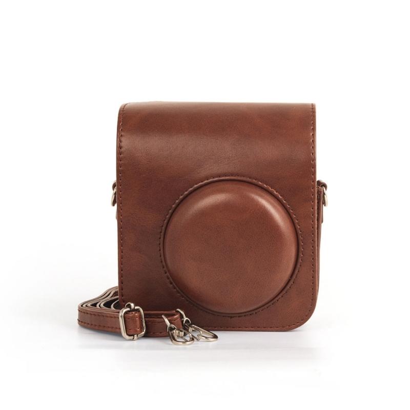 PU Leather Soft Camera Case Travelling Bag Shoulder Bag for Mini12 Film Camera Bag + Shoulder Straps
