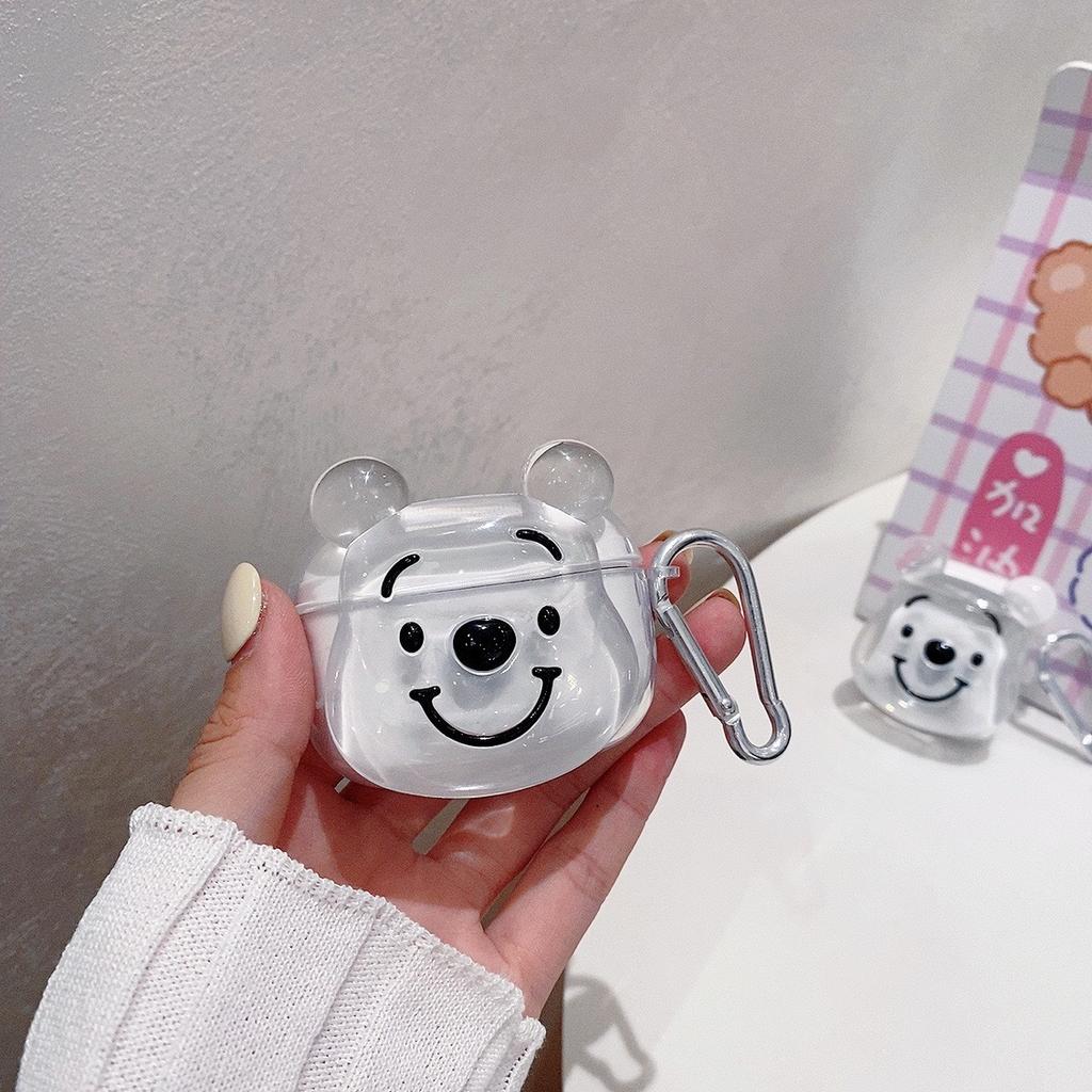 Bear Cute Transparent Earphone Case Creative Handmade Acrylic Airpods 1 Generation/2 Generation/3 Generation Universal