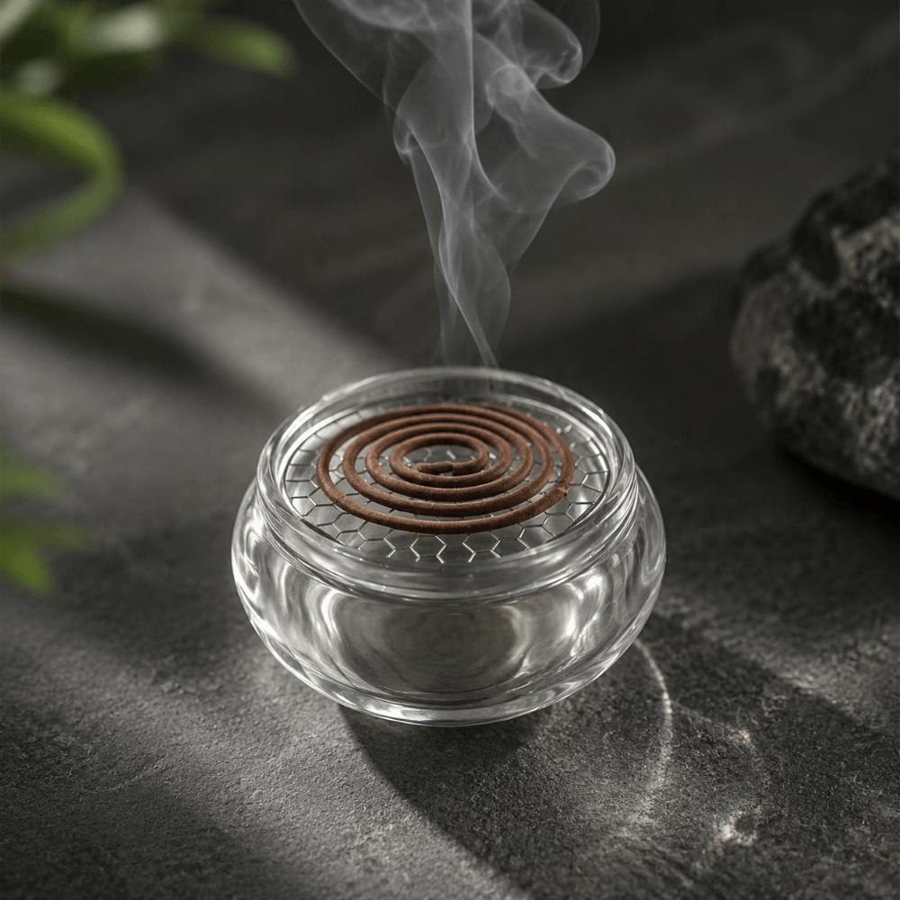 Glass Aromatherapy Stove Mini Mosquito Coils Tray Ancient Style Fragrance Censer Tea Ceremony