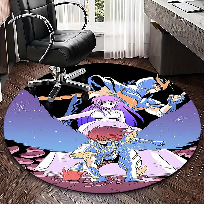 1pc Round Carpet - Office Chair Mat, Non-Slip Rug for Anime Lovers | Festival Gift, Seasonal Decor | Suitable for Home Office, Living Room