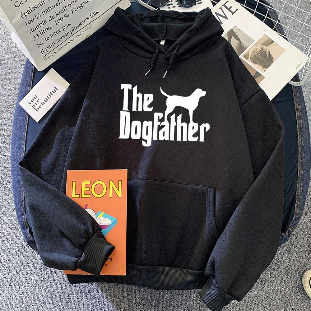 Graphic Clothes The Dogfather Cartoon Printing Sweatshirts Roupas Femininas Moletom Winter Fleece Long Sleeve Pullovers Women