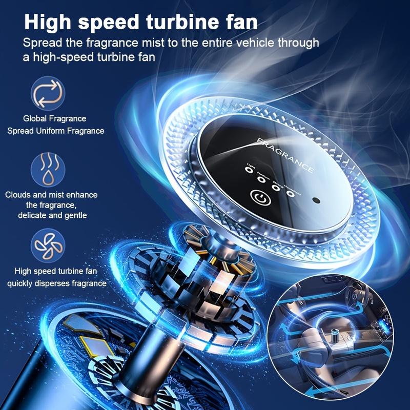 Smart Car Air Aromatherapy Diffuser Rechargeable Car Air Freshener Cloud Mist With Sound Pickup Lamp RGB Light Auto Interior