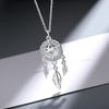 Classic Retro Dreamcatcher Resizable Sterling Sivler Feather Women Jewelry Pendant Necklaces Girls Fashionable Stylish AccessoriesClassic Pendant