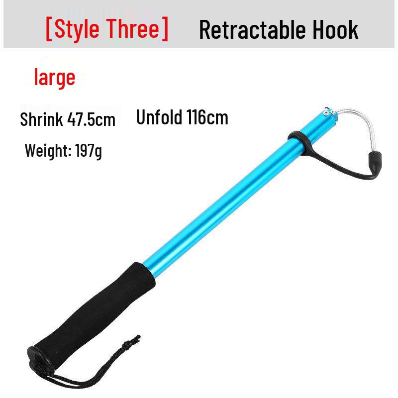 Retractable Fishing Gaffs: Rubber Handle, Aluminum Alloy Grabber, Wooden Options