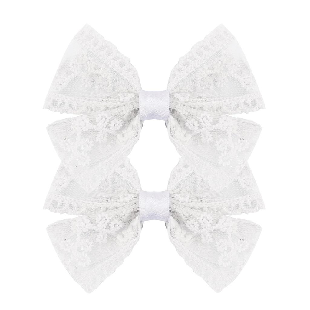 Francuska Retro Urocza Koronkowa Kokarda Klips do Włosów, Wszechstronny Klips do Włosów 2 szt.