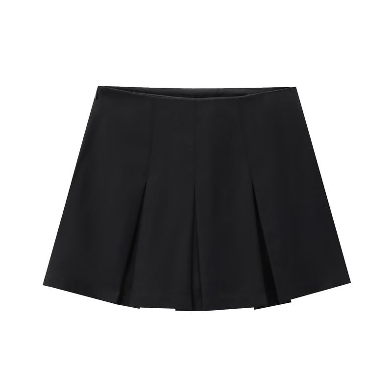 

Kaslead New Arrival Women s Fashion Style Stylish Simple and Versatile Casual High Waist Wide Pleated Skirt Black L