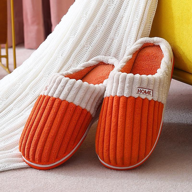Cotton slippers household winter thickened plush warm home indoor couple non-slip slippers winter cotton mop comfortable