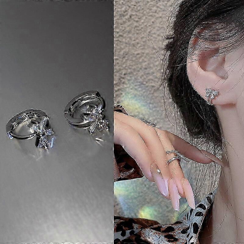 Fashion Jewelry Earrings Diamond Ear Buckle Silver Personality Women Female Wedding 25-26