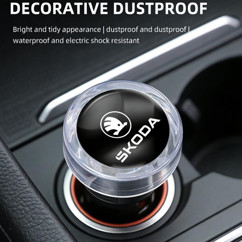 ADY1 Car Cigarette Lighter Dust Cover Dustproof Decoration Cap For New Skoda Octavia Kodiaq Fabia Superb Karoq Yeti Rapid Mk3 Vrs