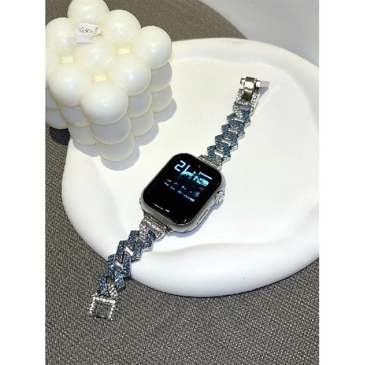 

Rhinestone Strap for Iwatch Band 38 40 41mm 42 44 45 46 49mm Cuban Link Popular Band for Apple Watch Series 10 9 8 7 6 5 4 Ultra for 38 40 41MM