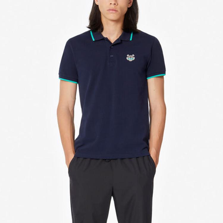 KENZO Polo Shirts Men's Midnight Blue Polo Collar Moderate Straight Fit F665PO0014BA-77