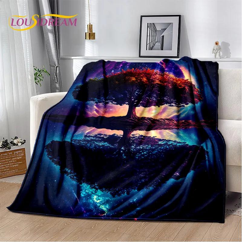 Naturbaum des Lebens, nordische Mythologie, Yggdrasil, weiche Überwurfdecke für Zuhause, Schlafzimmer, Bett, Sofa, Picknick, Reisen, Büro, Geschenkbezug für Kinder