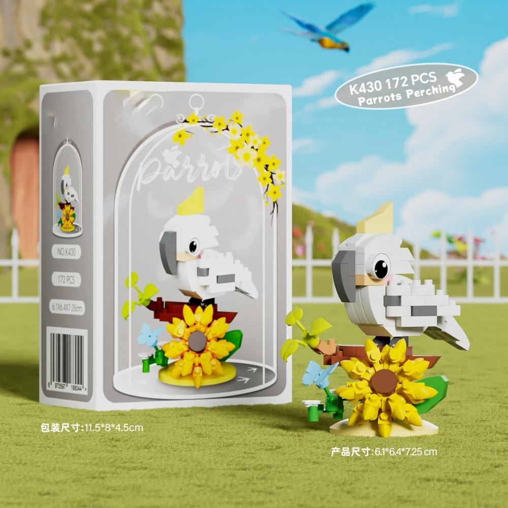 Animal Bird Building Blocks Toy for Children Girl 8 Year Old Kids Birthday Gift Mini Educational Parrot Assembling Brick Boy Toy