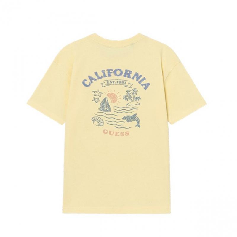 Guess Unisex Beach PrinT ShorT Sleeve T shirT Mq2k9435